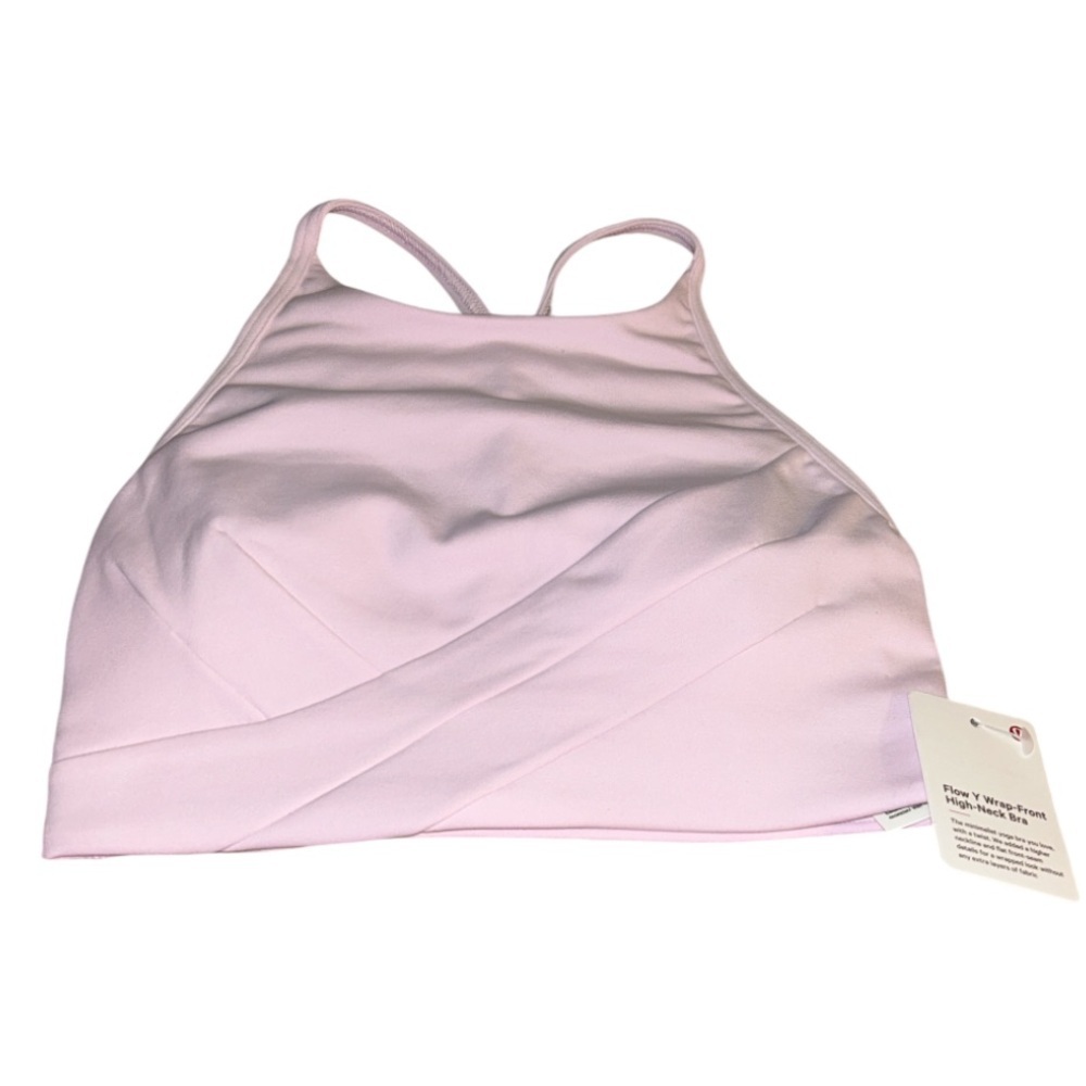 NWT Lululemon Flow Y Wrap-Front High-Neck Bra in Meadowsweet Pink size 2 - Picture 10 of 12